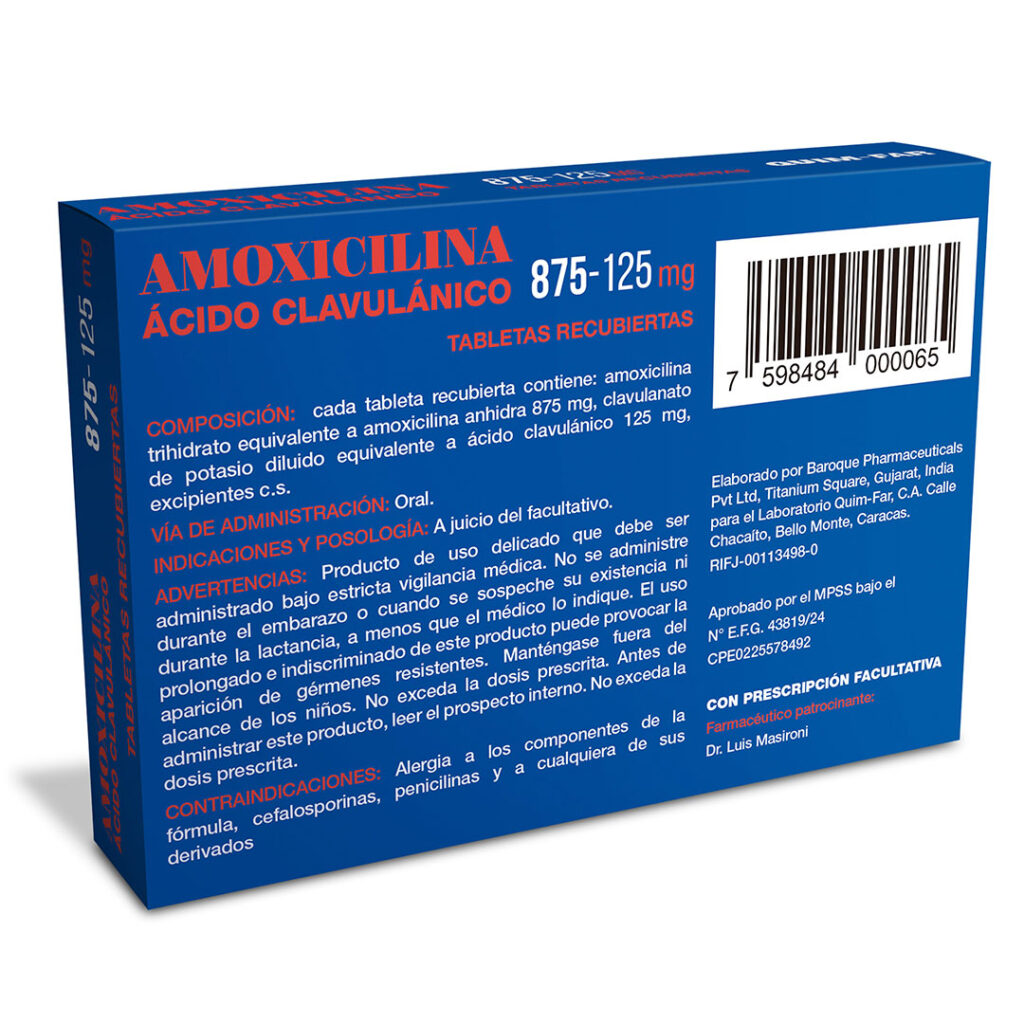 AMOXICILINA – ÁCIDO CLAVULÁNICO 875-125 mg TABLETAS RECUBIERTAS ...