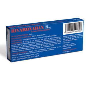 Rivaroxaban 15 mg – 30 tabletas recubiertas